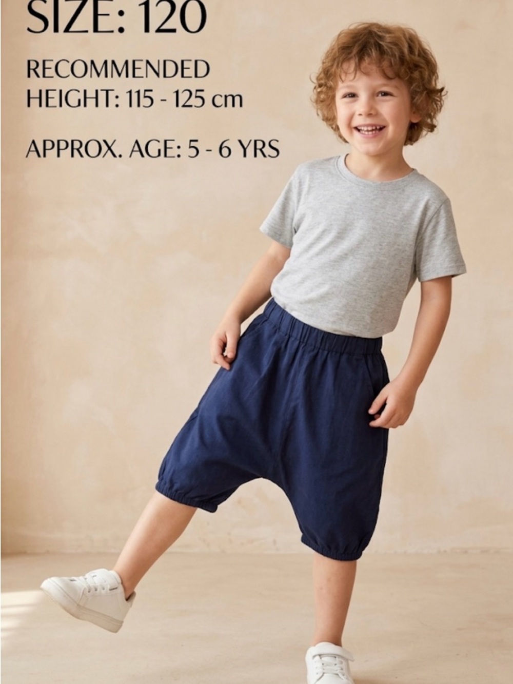 Kids Navy Drop-Crotch Shorts